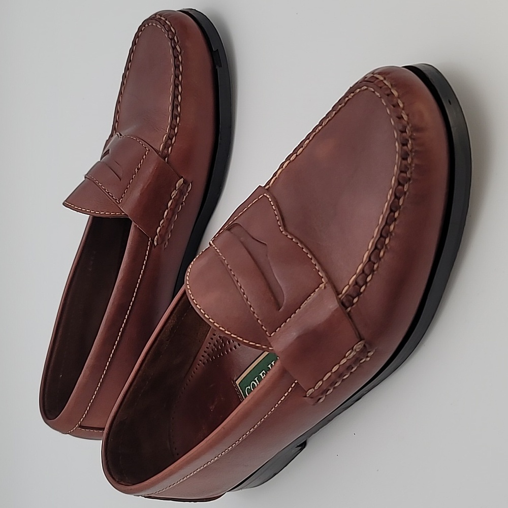 COLE HAAN sz10.5 Pinch Penny Loafer Moc toe hand stitched - Picture 3 of 12